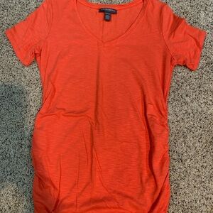 A Pea in the Pod Vibrant Orange V-Neck Tee